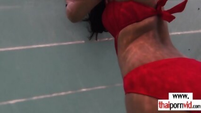 Asian European Couple Get Horny After Amateur Pool Fun - Petite Horny