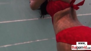 Asian European Couple Get Horny After Amateur Pool Fun - Petite Horny