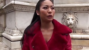 Sexy Thai girl Poopea double fucked in a club in Paris