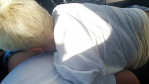 Blowjob in the Car with Neighbour. Cum in the Mouth.