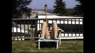 Ex Carla Working On Her Tan And Getting Fucked In The Front Yard