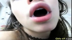 Busty Teen Sucking And Fucking A Dildo