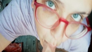 Chubby Trans Sucking a Dildo and having Fun