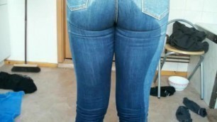 Sissy Pee in Meine Enge Stretch Jeans