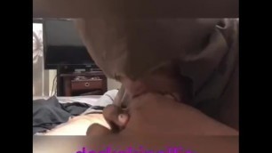 Jamaican Ebony Sucks off White Guy's Cock until he Cums