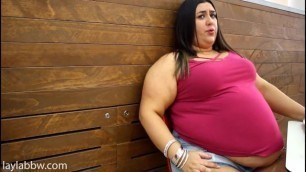 Public Belly Stuffing and Exposing my Fatness