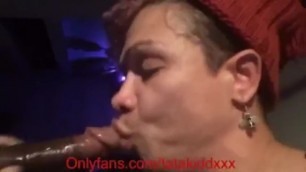 Sucking and Gaging in This13”cut Beautiful Cock