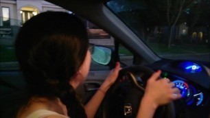 Naughty Lady Sucks and Strokes me in the Car while Driving Barefoot
