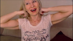 Beautiful Russian MILF Flexes her Pecs on Cam