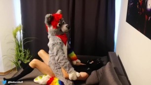 Fursuiter Riding Huge Dick Bareback