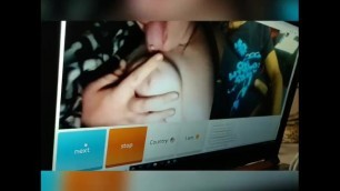 Sexy Teen Spits on TITS OMEGLE VIDEO CHAT BIG BOOBS