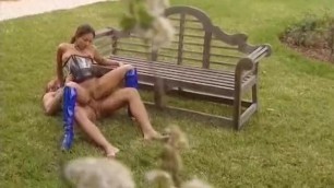Babe in Blue over the Knee Boots Ass Fucked and Face Glazed