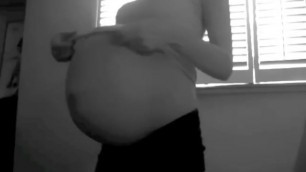Massive Quadruplet Belly on Petite Girl