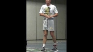 Wrestling Teacher Grabbing Cock in Public