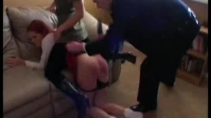 Schoolgirl Held down and Spanked