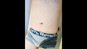 Pissing in Grey Boxers