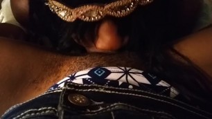 Tranny has Pussy Juice in her Mouth