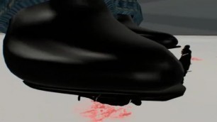 Red Hair Girl Crushing Tiny Men in High Heel Boots