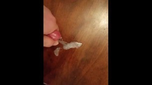 Cleaning the Table with my Cum