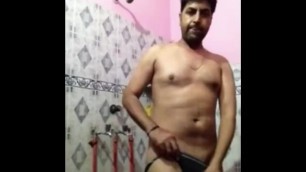 Married Indian Daddy Shiwing Underwears before taking Bath