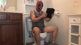 Deadpool Moans and Sits on Toilet