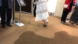 Older Woman with Broken Leg on Crutches