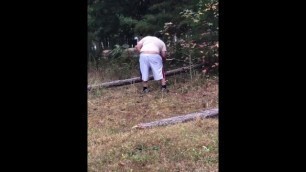 Thicc Mixed Man Takes Care of his Hard Wood
