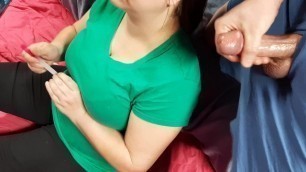 Unexpected Cumshot on Stepdaughter doing her Nails. "what the Hell!