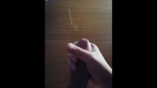 18y/o Virgin Cums on his Computer Desk. (Lots of Cum)