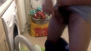 Walking my Semi Soft Cock