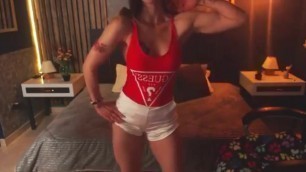 Sexy Girl Flex Biceps