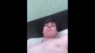 Young 18 Male Teen Wakes up at 2 am to Show off Ass and Cum on Chest