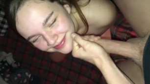 Taking my Cum on her Face & then Eating It..