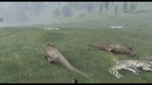 Ancient Beast getting Fucked by two Big Muscular Males