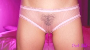 Slave Pissing with Transparent Panties