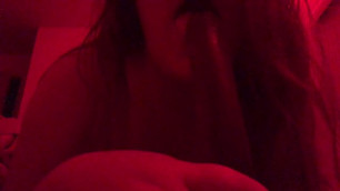 White Girl Sucks Big Dildo