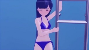 Petite Underwater Breath Holding on Ladder