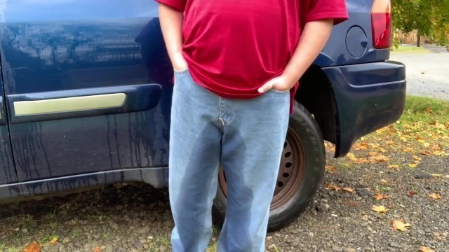 Just Peeing myself beside my Car