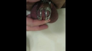 Glued myself in my Chastity Cage so I can't Pullout.