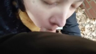 Layla outside Public Blowjob