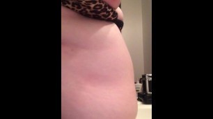 Big Belly Becky Jump and Jiggle !! Big Belly Fetish!
