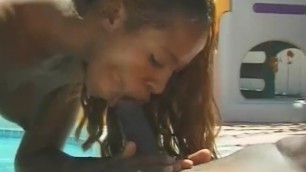 Pretty Ebony Fucked in the Pool