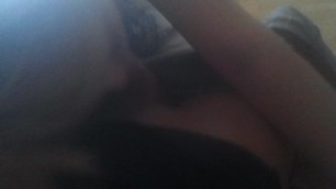 Young Russian Blonde Sucks off doing Blowjob from her Boyfriend at Home 001