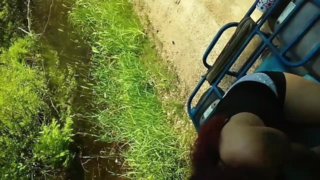 Quickie outside on the four Wheeler