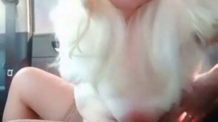 Cute Blonde Milf In Car