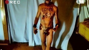 naked slave strip get ready for outdoor party BDSM CBT
