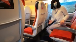 I pull out my dick in front of the teen in the train.