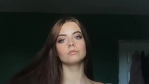 Brunette loves see thru lingerie
