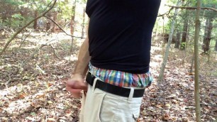 Public Masturbating in the woods and cumming. #pride2021