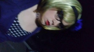 Sissy's first public walk dressed as a woman